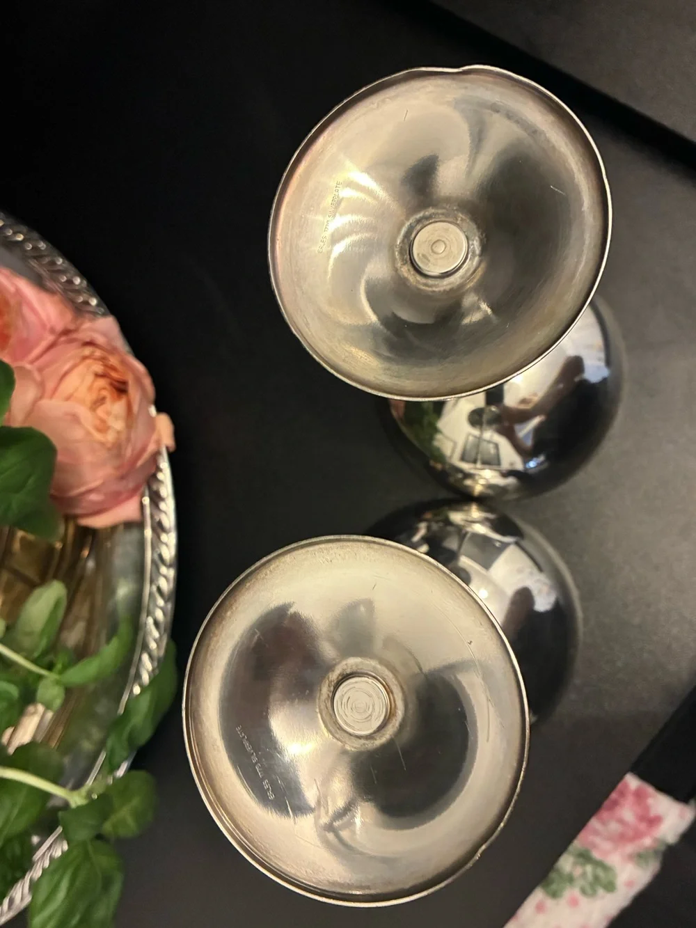 Vintage Made in Italy Silverplate Gold Champagne Coupe Goblets | Old Money MCM